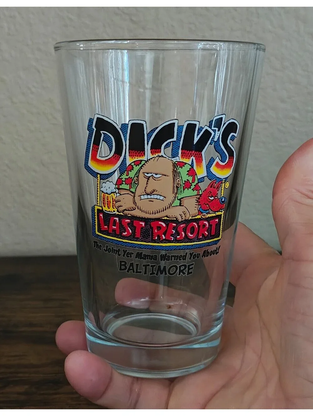 Dick's Last Resort Baltimore Collectible Glass